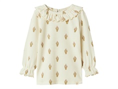 Lil Atelier bluse turtledove med vaffelis